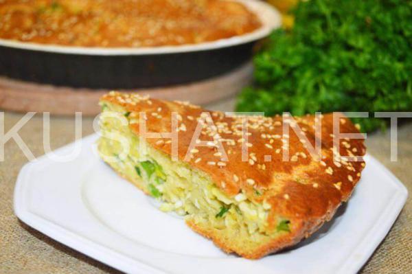 15_быстрый заливной пирог с зеленым луком и яйцом