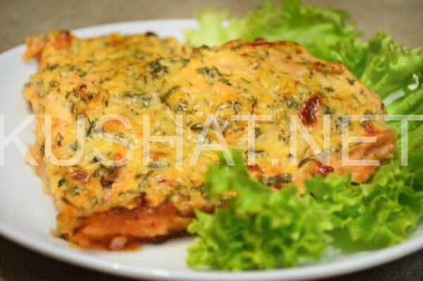 15_лосось, запеченный в сливочном соусе с сыром