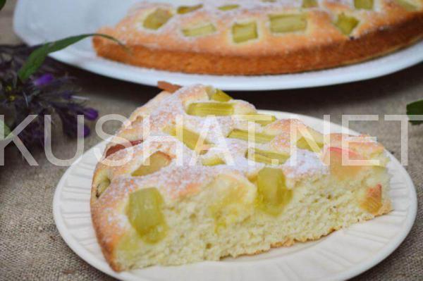 бисквитный пирог с ревенем 16_бисквитный пирог с ревенем