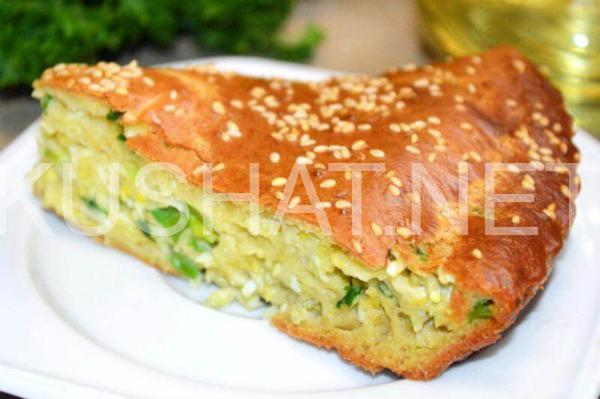 16_быстрый заливной пирог с зеленым луком и яйцом