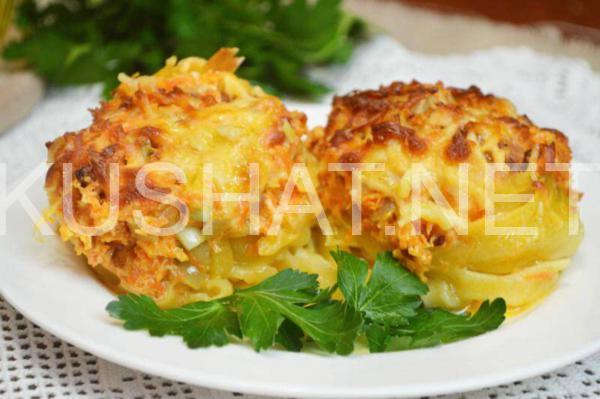 17_гнезда из макарон с фаршем