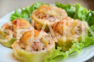 18_кабачки, фаршированные фаршем в духовке