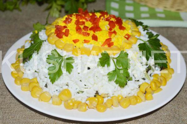 18_слоеный салат со свининой и грибами