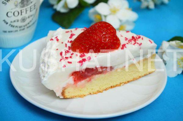 19_бисквитный торт с клубникой и желе