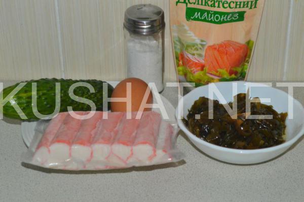 1_салат из морской капусты с крабовыми палочками и яйцом