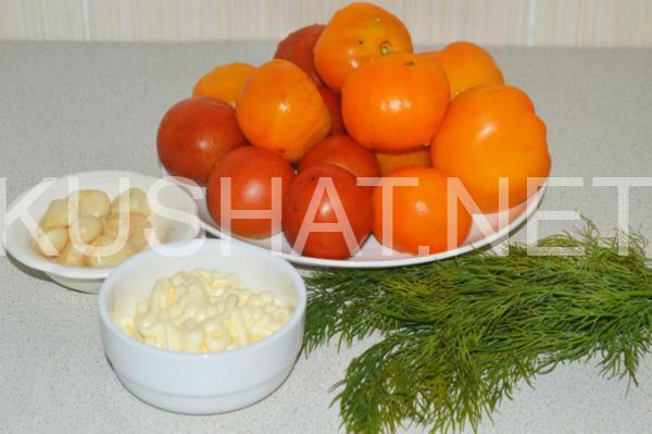 1_салат из помидоров с чесноком и майонезом
