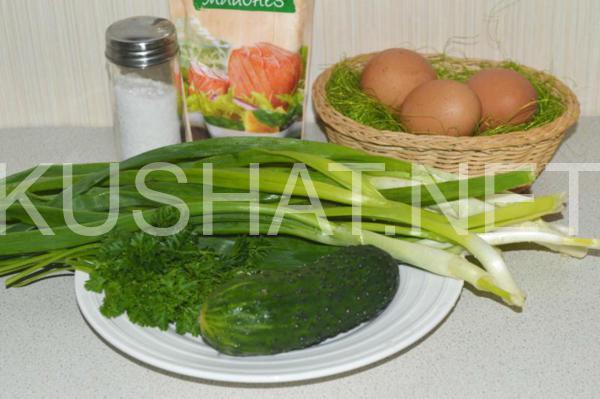 1_салат из зеленого лука с яйцами и огурцом
