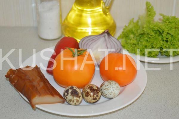 салат с копченым кальмаром, помидорами и перепелиными яйцами 1_салат с копченым кальмаром, помидорами и перепелиными яйцами