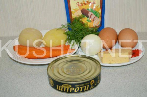 салат со шпротами Рыбки в пруду 1_салат со шпротами Рыбки в пруду