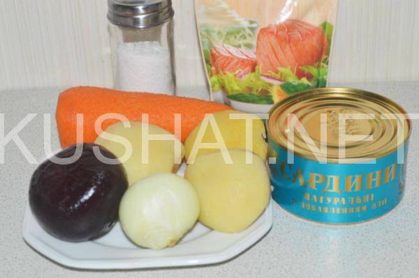 слоеный салат с сардинами и свеклой 1_слоеный салат с сардинами и свеклой