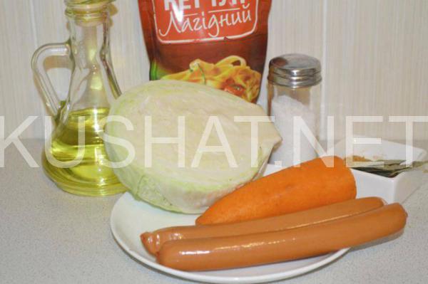 1_тушеная капуста с сосисками