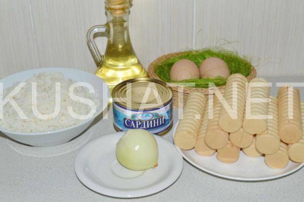 вафельные трубочки, фаршированные рисом и сардинами 1_вафельные трубочки, фаршированные рисом и сардинами