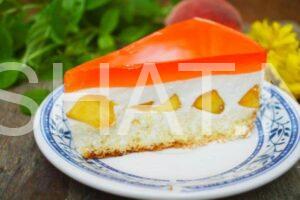 22_бисквитный торт с персиками