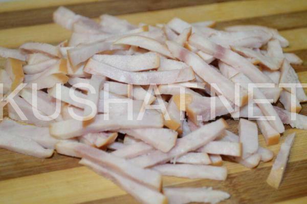 2_слоеный салат с грибами и ветчиной