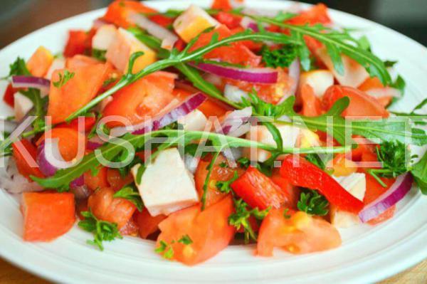 салат с копченой курицей и помидорами 3_салат с копченой курицей и помидорами