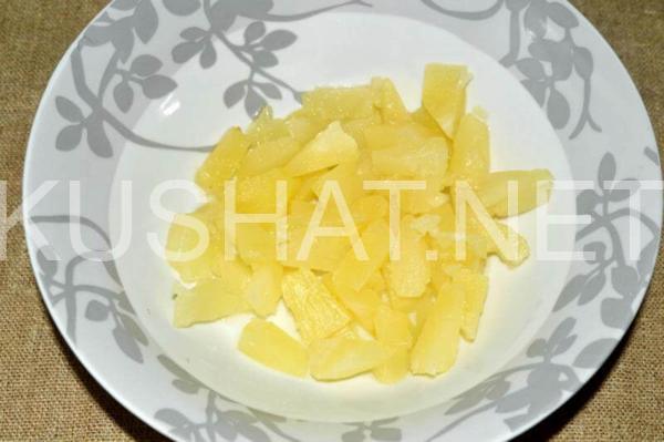 3_салат с ветчиной, ананасами и сыром