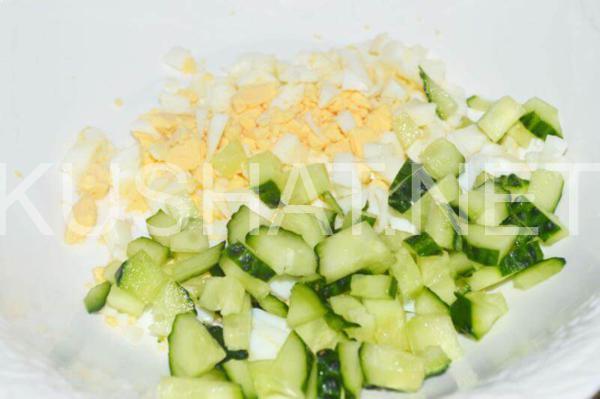 3_салат с ветчиной, кукурузой и огурцом