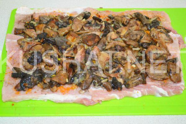 мясной рулет из свинины с грибами 4_мясной рулет из свинины с грибами