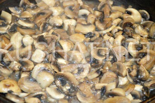 4_слоеный салат с грибами и ветчиной