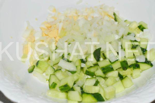 5_салат с ветчиной, кукурузой и огурцом