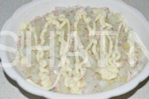 5_слоеный салат с сардиной и рисом