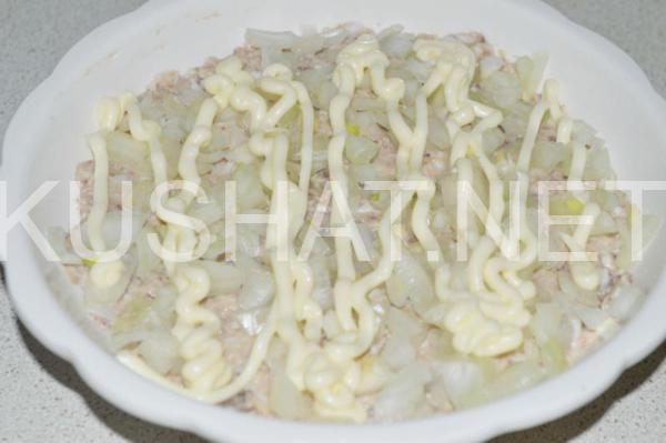 5_слоеный салат с сардиной и рисом
