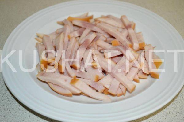 6_слоеный салат с грибами и ветчиной