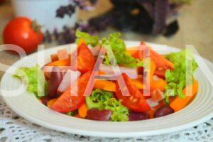 7_салат с фасолью и ветчиной