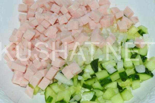 7_салат с ветчиной, кукурузой и огурцом