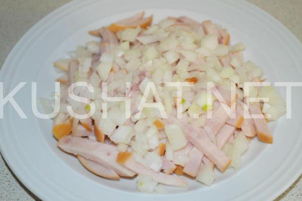 7_слоеный салат с грибами и ветчиной