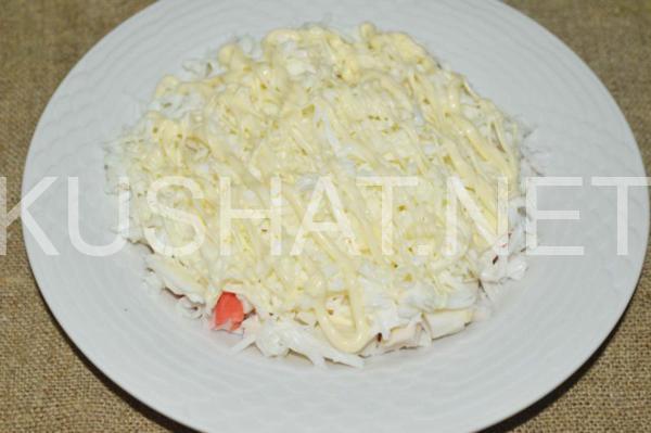 7_слоеный салат с крабовыми палочками и ананасами
