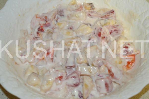 8_фруктовый салат с бананом, апельсином и ананасами