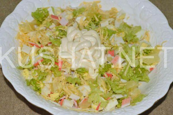 крабовый салат с ананасами и сыром 8_крабовый салат с ананасами и сыром