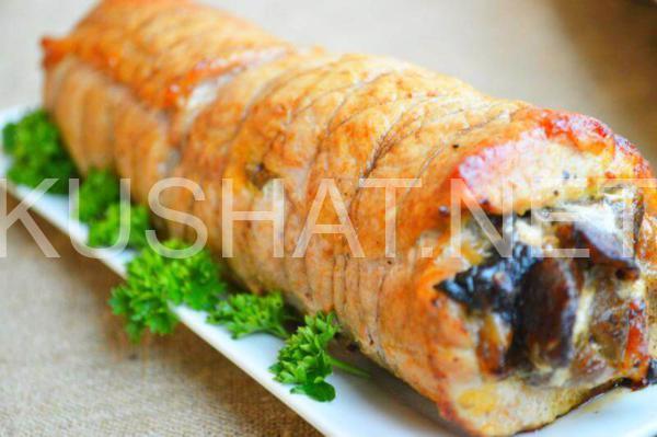 мясной рулет из свинины с грибами 8_мясной рулет из свинины с грибами