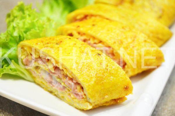 рулет из омлета с колбасой и сыром 8_рулет из омлета с колбасой и сыром