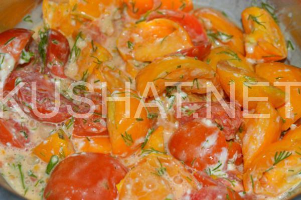 8_салат из помидоров с чесноком и майонезом