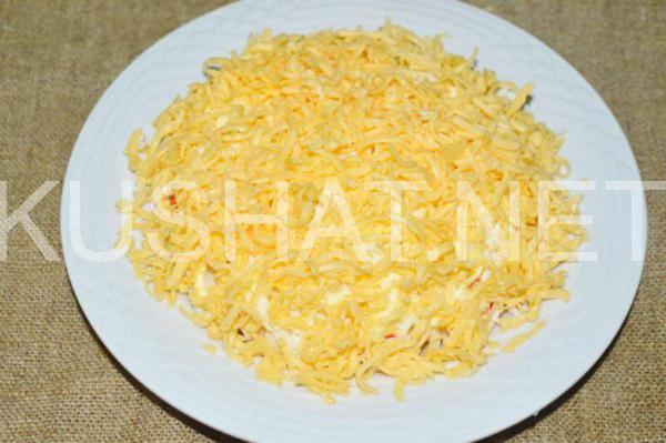 8_слоеный салат с крабовыми палочками и ананасами