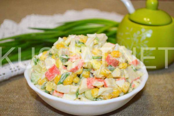 9_салат с крабовыми палочками, кукурузой и огурцом