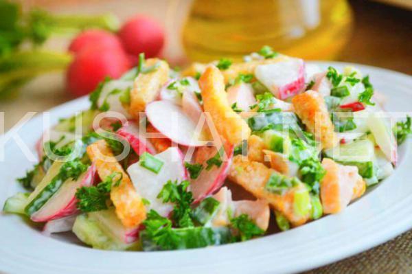 салат с редисом, ветчиной и сухариками 9_салат с редисом, ветчиной и сухариками