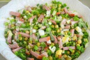 9_салат с ветчиной, горошком и зеленым луком