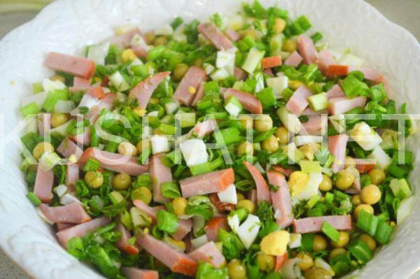 9_салат с ветчиной, горошком и зеленым луком